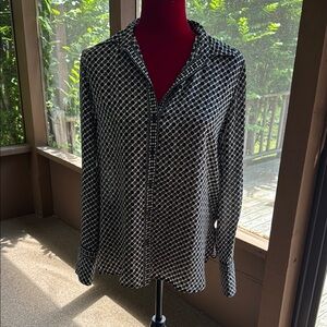 Max Studio Printed Long Sleeve Button-Up Blouse